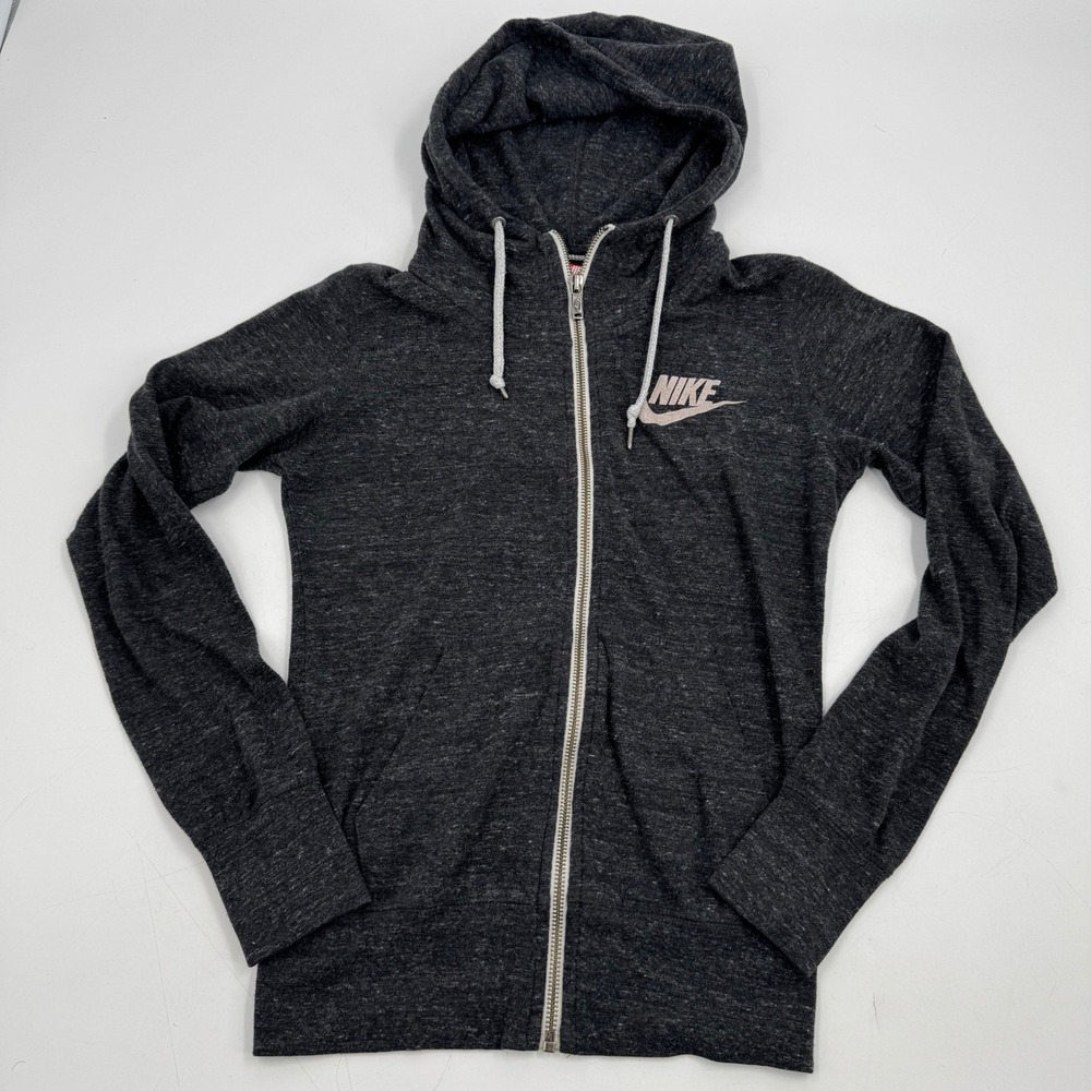 Nike Hoodie Full Zip Gray XS Womens Jacket Lightweight Sportswear Activewear